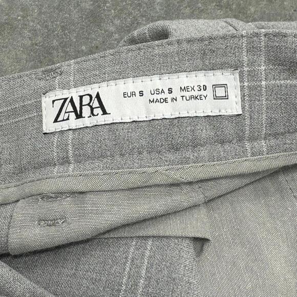 ZARA Silver Plaid Pants - Picture 2 of 3